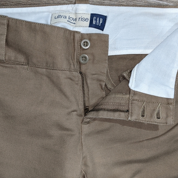 GAP WOMEN'S WIDE LEG TAN ULTRA LOW RISE PANT- SIZE 10 - Picture 3 of 5